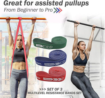 Fittest Pro by Limm Resistance Bands for Legs and Butt, Fabric Exercise Loop Bands Yoga, Pilates, Rehab, Fitness and Home Workout, Strength Bands for Booty