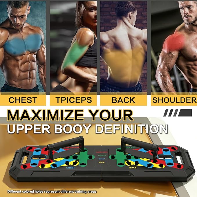 IUT Solid Push Up Board 15 in 1 Home Workout Equipment Multi-Functional Pushup Stands System Fitness Floor Chest Muscle Exercise Professional Equipment Burn Fat