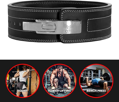 QTF'S Weight Lifting Lever Belt For Men and Women Made of Thick Leather Gym Training Belt Ideal for Weightlifting and Bodybuilding Squats and Deadlifts