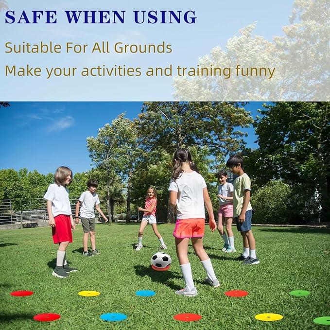 Spot Markers 4.72 Inch 9 Inch Non Slip Rubber Floor Markers Flat Field Cones Poly Dots for Soccer Basketball Sports Speed Agility Training and Drills