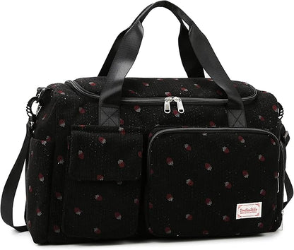 Small Gym Bags for Women, Travel Duffle Bag with Shoes Compartment, 4 in 1 Carry on Weekender Overnight Bag with Dry Wet Separated Pocket, Sport Gym Tote Bag for Yoga, Dance, Swimming, Workout, Ballet