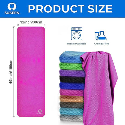 Sukeen Cooling Towels for Neck and Face (40"x12"), Soft Breathable Cooling Towel, Sweat Towel for Gym, Sport, Running, Workout, Camping, Hiking, Fitness, Workout & More Activities