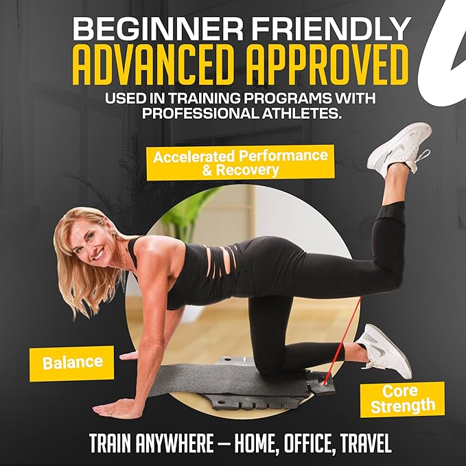 Portable Home Gym Resistance Band Board with Bar – Full Body Workout System for Strength Training, Fitness, Toning, Core, and Low Impact Exercise – Compact All-in-One Workout Platform with Bands