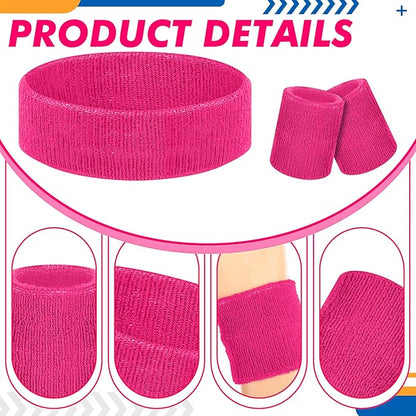 Hillban 4 Set 80s Leg Warmers for Women Men 80s 90s Accessories Neon Headband Wristband Workout Outfit for Carnival Party
