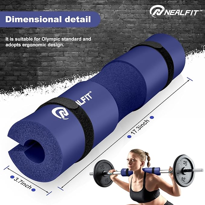 Barbell Pad Squat Pad for Squats—Squat Bar Pad—Great for Weightlifting,Lunges and Hip Thrusts—Foam Sponge Pad—Fit Standard and Olympic Bars Perfectly