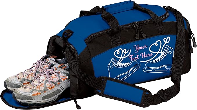 Personalized Figure Skating Duffle Bag with Name – Custom Ice Skating Team Gear Bag for Girls, Competition & Rink Practice Travel Bag