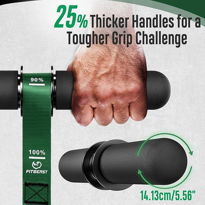 FitBeast Forearm Strengthener & Forearm Exerciser, Wrist Roller with Thicker Handle, Forearm Strength Trainer with Adjustable Strap - Ideal for Grip Strength, Muscle Building, Rehabilitation