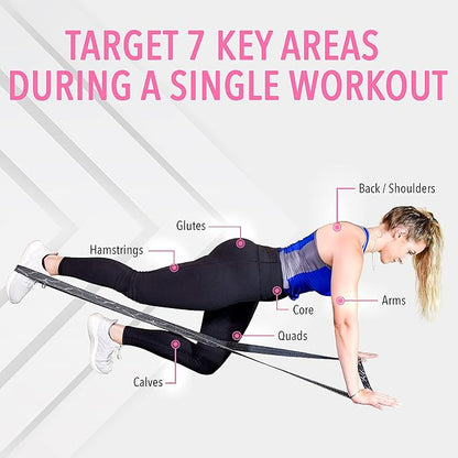 Vitality Flex Long Skinny Resistance Band Women’s Fitness – Non-Slip Fabric Full Body Exercise Band – Home Gym Fitness Strength Training Legs and Butt Workout