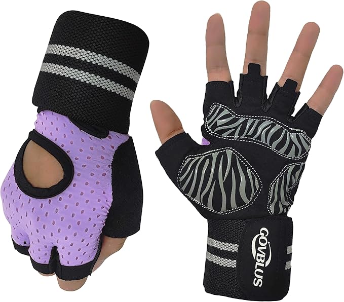 Workout Gloves for Men and Women,Gym Gloves for Weight Lifting with Wrist Support,Exercise,Rock Climbing, Biking,Training,Fitness,Pull up,Fingerless, Breathable and Snug fit