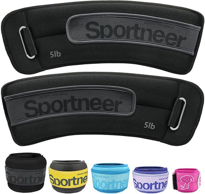 Sportneer Ankle Weights 0.5/1/2/3/5 LBS 1 Pair Wrist Leg Arm Weights for Women Men Kids Child with Adjustable Straps, Strength Weighted for Jogging Running Walking Fitness Gym Workout