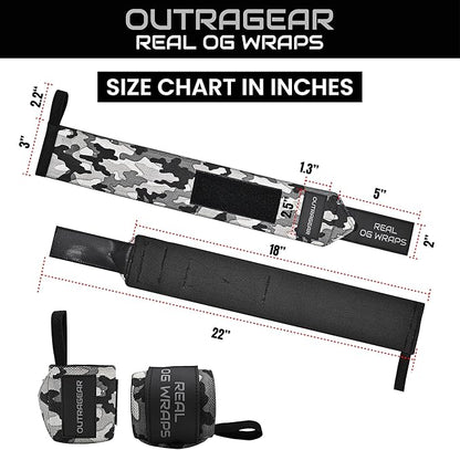 18" OG-Grade Wrist Wraps for Weightlifting – Heavy Duty Wrist Support with Thumb Loop & Lockdown Strap – Wrist Straps for Powerlifting, Bench Press & Gym Training
