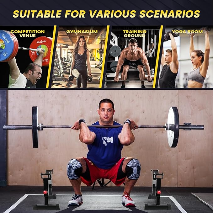 SYNTECSO Deadlift Jack Barbell Stand - Heavy Duty Barbell Jack Deadlift - Adjustable Deadlift Platform for Home Gym Weightlifting Easily Load 880 Lbs