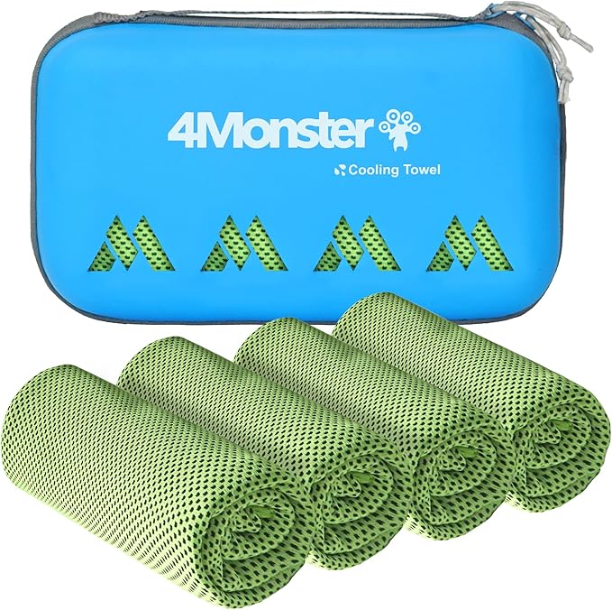 4Monster Cooling Towel for Neck and Face,Microfiber Cold Towel for Hot Weather,Quick Dry Ice Chilly Towel Cooling Rags for Neck Stay Cold for Gym,Yoga,Sport,Running,Camping,Fitness(40 x 12 inches)
