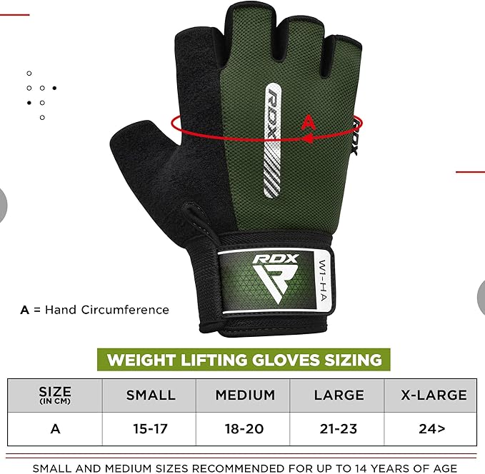 RDX Weight Lifting Gloves Gym Fitness Workout, Anti Slip Padded Full Palm Protection, Ultra Ventilated, Bodybuilding Strength Training HIIT WOD Exercise, Half Finger Men Women Cycling Rowing Climbing