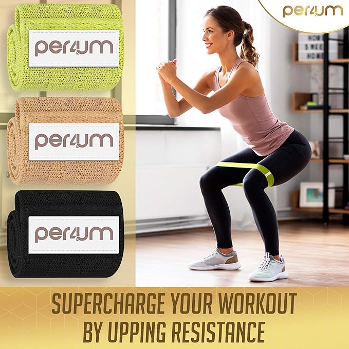 Resistance Bands Set of 3 - Fabric Booty Bands for Women Butt and Legs Workout | Non-Slip Exercise Bands with Travel Bag
