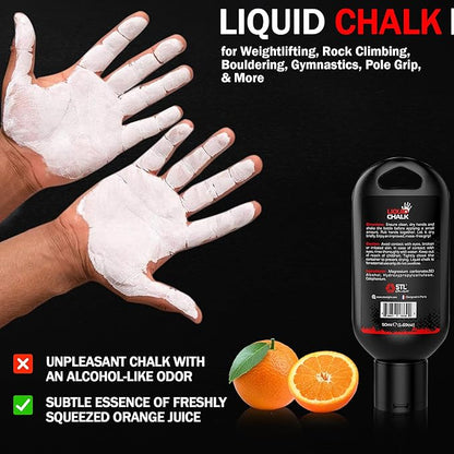 Liquid Chalk – Weightlifting, Gym, Rock Climbing, Body Bouldering, Gymnastics,Calisthenics Pole Grip, Strong Grip Chalk Climbing Chalk for Dry Hands