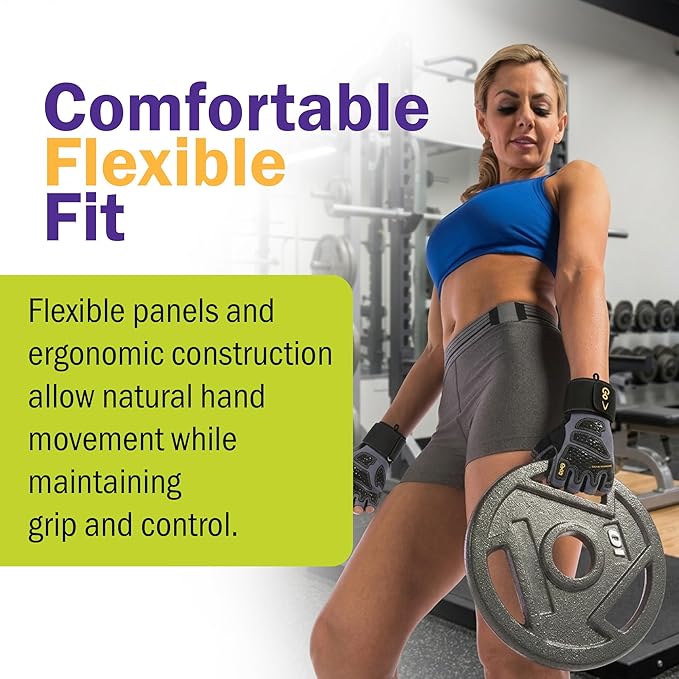 GoFit Diamond Tac Wrist Wrap Workout Gloves for Weightlifting Training Fitness Gym Gloves with Padded Wrist Support Flexible Neoprene Knuckle Panel Reinforced Grip Palm Pull Tab Fingers with CD