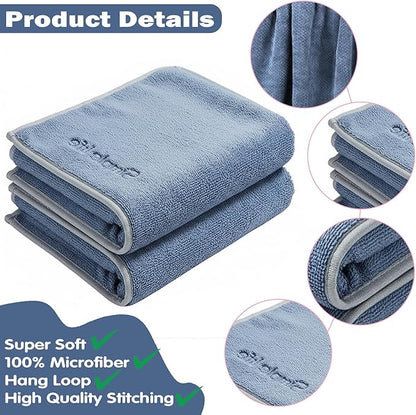 2-Pack Microfiber Bath Towels (27x54 Inches) - Ultra Soft & Quick Dry, 3X Absorbency, Lightweight for Gym, Yoga, Travel & Spa - Perfect for Home, Fitness & Post-Workou