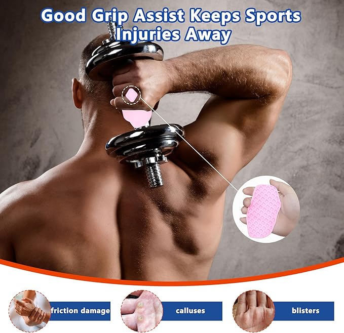 Silicone Gym Grips for Weight Lifting,Workout Gloves for Women Men Alternative,Anti Slip Gym Workout Grip,Rubber Gym Hand Grips-Weightlifting Grips Pad for Barbell,Pull Up,Ryptfit,Training