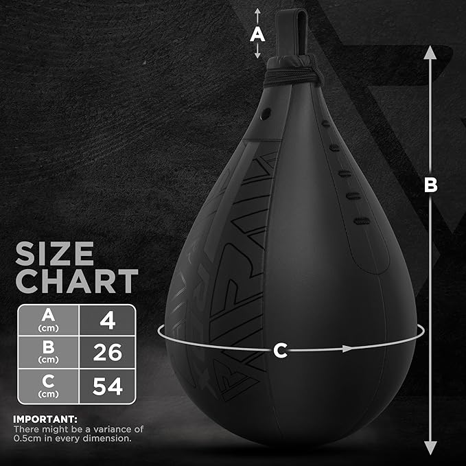 RDX Speed Bag Boxing Ball, Maya Hide Leather Dodge Striking Target with Additional Bladder, MMA Muay Thai Punching Workout Kicking Martial Arts Training Home Gym Exercise Speedball