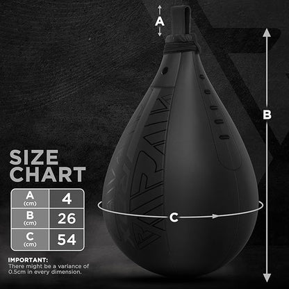 RDX Speed Bag Boxing Ball, Maya Hide Leather Dodge Striking Target with Additional Bladder, MMA Muay Thai Punching Workout Kicking Martial Arts Training Home Gym Exercise Speedball