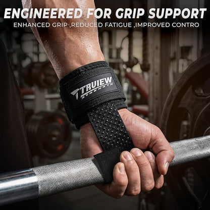 TAVIEW Weight Lifting Straps with Cuffed D Ring Wrist Support, Heavy Duty Comfortable Lifting Straps for Men with Secure Fit and Enhanced Grip for Gym Training