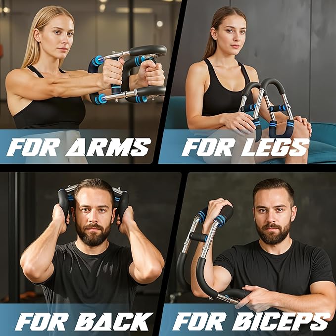 Twister Arm Trainer for Men and Women, Adjustable 5 Resistance Levels (33-120 lbs) Chest & Arm Workout Equipment with 4 Springs and Training Manual, Home Gym Strength Trainer with Anti-Slip Handles
