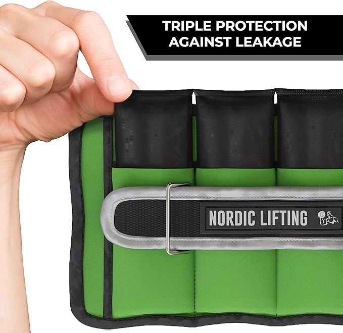 Nordic Lifting Adjustable Ankle Weights for Women & Men – 1 Pair (2–10 lbs) Wrist, Arm & Leg Weights for Gym, Yoga & Home Workouts – Secure Fit Strap Design – Durable Fitness Training Equipment