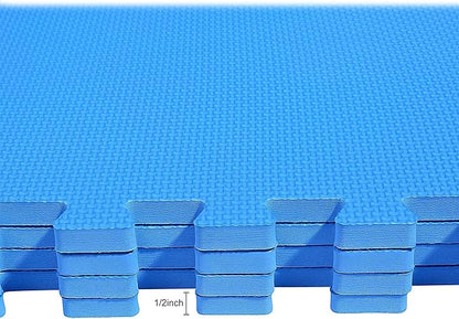 BalanceFrom Puzzle Exercise Mat 1/2" Thick, EVA Interlocking Foam Floor Tiles for Home Gym, Mat for Home Workout Equipment, Floor Padding for Kids, Multiple Sizes and Colors