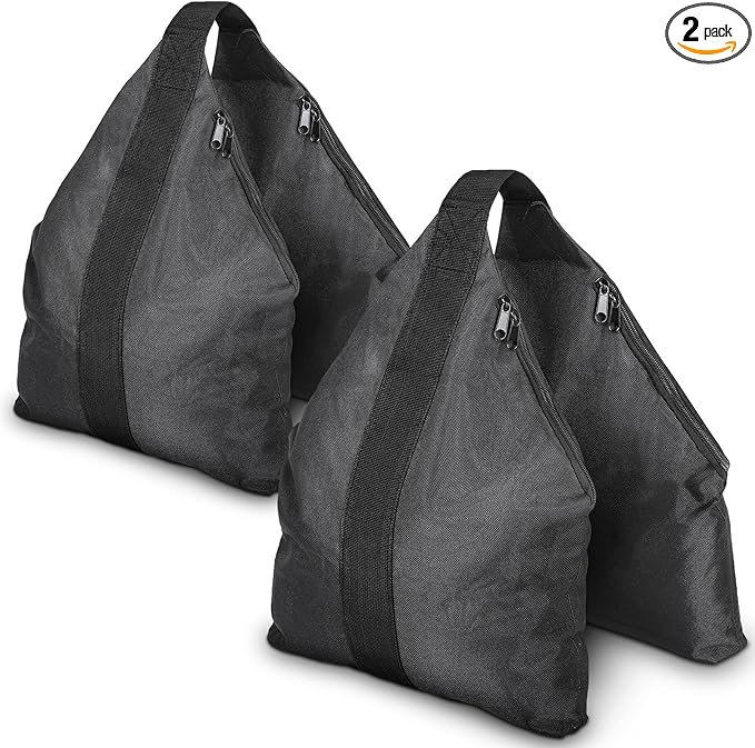 120LB Set of 2 Heavy Duty Sandbag Weights for Photography Light Stands, Weighted Sand Bags for Backdrop Supports, Pop-Up Canopy Tents, Tripods & Outdoor Equipment, Secure Base for Windy Condition