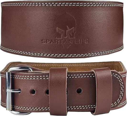 Spartan Weight Lifting Belt (5mm Thick) - Genuine Leather Lifting Belt Gym for Men & Women - Functional Workout Belt - Gym Belt for Weightlifting, Powerlifting, Squat & Deadlift - Adjustable Weightlifting Belt