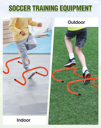 Lineslife Adjustable Agility Hurdles,4 Height Speed Training Hurdles, Portable Speed Training Equipment with Carry Bag for for Athletes,Kids,Soccer,Basketball