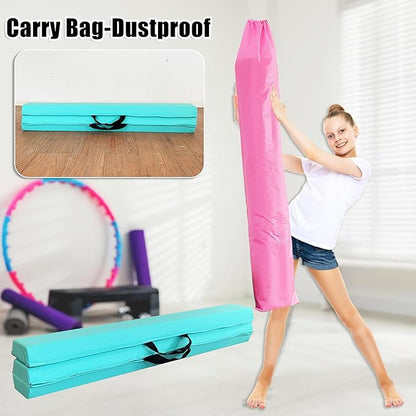 MARFULA 6 FT / 8 FT / 9 FT / 10 FT Folding Gymnastic Balance Beam for Kids with Carry Bag for Home and Club Use