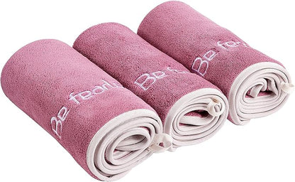 Microfiber Gym Towel Set for Men Women, Super Soft and Quick-Drying Towels for Fitness, Yoga, Cycling, Swimming (ROSEO, 3 Pack)