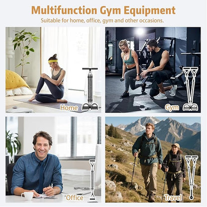 Pedal Resistance Band with Handle, Aturien Adjustable Powerful 4-Tube Elastic Bands for Exercise, Multifunctional Foot Pedal Puller, Home Workout Equipment for Legs Arms Abs