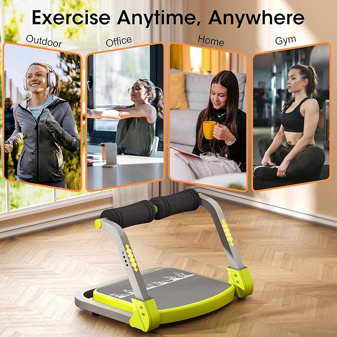 Ab Machine Ab Trainer - Sit Up Exercise Equipment& Core Machine, 4 Level Adjustable Resistance, Foldable Ab Crunch Machine for Home Gym Stomach Workouts