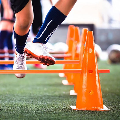 Bramble - Speed Agility Training Hurdles Set with 3 Height Levels, 12 Cones 15" & 6 Training Poles 40", Exercise Jumping Hurdles for Kids, Football Agility Poles, Dog Training Agility Equipment