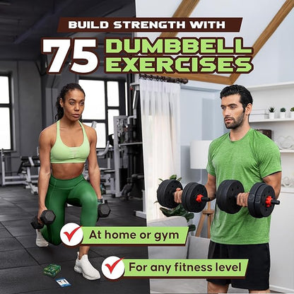 75 Dumbbell Workout Cards – 3.5” x 2.5” Full Body Weight Training Exercise Deck – At-Home Fitness Guide for Men and Women – Get Stronger With 12 Pre-Made Strength Workouts