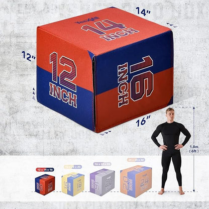 Yes4All 3-in-1 Soft-Padded Plyo Box With Wooden Core, Non-Slip Multi-Use Cushioned Plyometric Jump Box with Vinyl Cover for Jumping, Conditioning, Strength Training