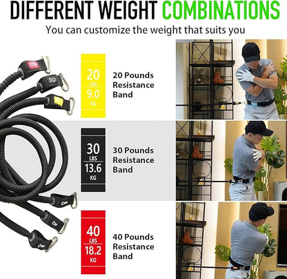 GAIARENA Golf Core Strength Trainer Swing Power Training Equipment, Golfing Exercise Resistance Bands Indoor Golf Fitness Equipment to Improve Speed Strength Flexibility Rotation Swing Posture