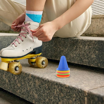 12pcs Rolling Training Cones Sports Agility Mini Cones Set Plastic Soccer Equipment for Skating Drills Outdoor Activity Field Markers
