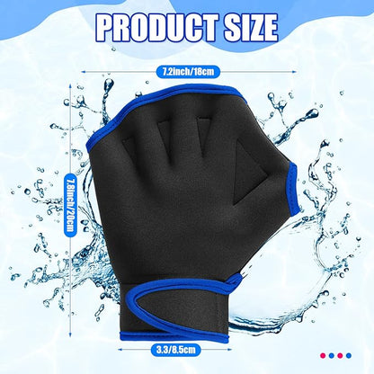 Sumind 2 Pairs Swimming Gloves Aquatic Training Gloves Neoprene Mittens Webbed Fitness Water Aerobics Resistance Training for Women Men Swimming Diving(Medium,Black, Dark Gray)