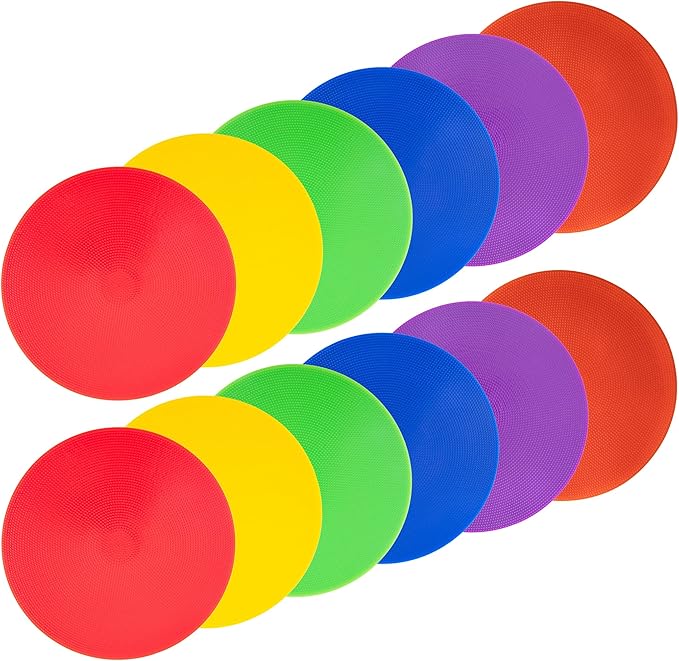 Spot Markers 4.72 Inch 9 Inch Non Slip Rubber Floor Markers Flat Field Cones Poly Dots for Soccer Basketball Sports Speed Agility Training and Drills