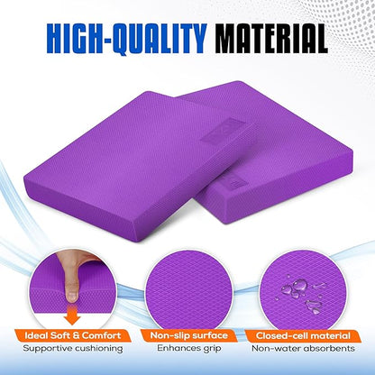 Yes4All Balance Pad, Nonslip TPE Foam Balance Pad with Upgraded Sizes - L, XL, XXL Balance Mat for Fitness, Yoga & Stability Training - Multicolor Options