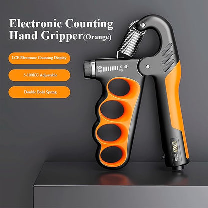 Grip strength trainer, adjustable hand grip strengthener, Durable Adjustable Resistance 5-100KG With Digital Counter, ergonomic design, high-strength spring, perfect hand