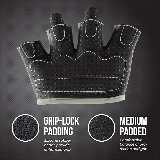 Contraband Pink Label 5537 Womens Micro Weight Lifting Gloves w/Grip-Lock Silicone Padding (Pair) - Minimalist Half Gloves - Apple Watch Friendly