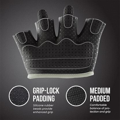 Contraband Pink Label 5537 Womens Micro Weight Lifting Gloves w/Grip-Lock Silicone Padding (Pair) - Minimalist Half Gloves - Apple Watch Friendly