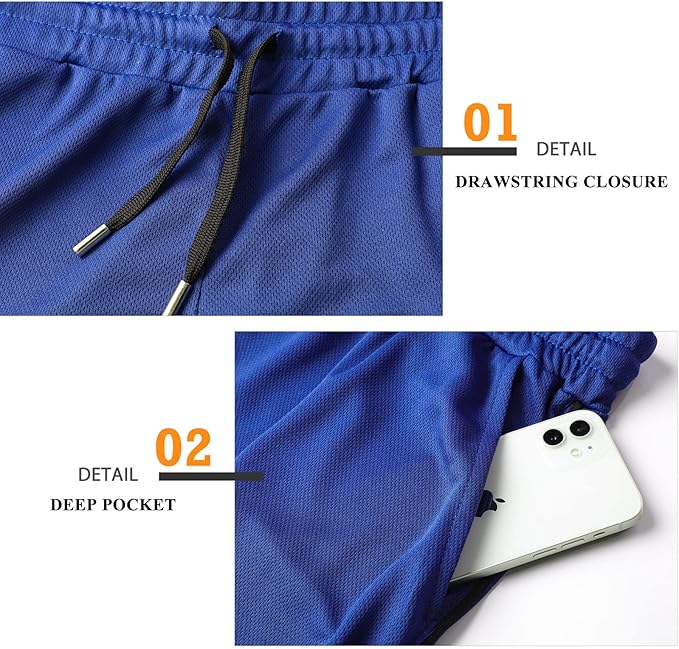 Surenow Mens Running Gym Shorts 3 Inch Breathable Lightweight Athletic Sport Shorts Training Workout Shorts with Pockets
