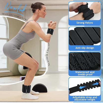 Ankle Weights Set of 2 (1 lb/2 lb Each) for Women Men Adjustable Wrist Bracelet for Home Gym Weighted Bangles Wristbands Leg Arm Weights for Walking Swimming Running Pilates Yoga Gym