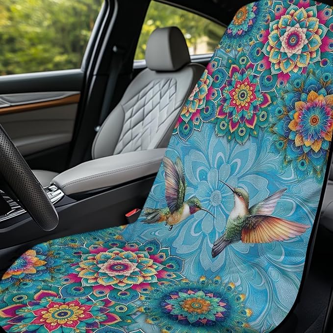 Bulopur Hummingbird Sweat Proof Towel for Car Seat Soft Comfortable Beach Towel After Gym Beach Yoga Workout Removable Boho Automotive Accessories